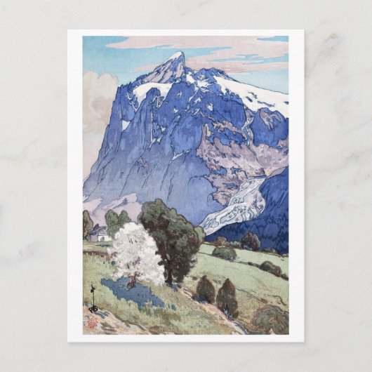 Wetterhorn, Hiroshi Yoshida, Woodcut Briefkaart (Voorkant)