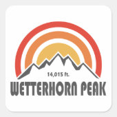 Wetterhorn Peak Vierkante Sticker (Voorkant)