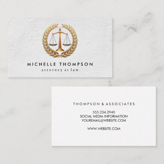 wettig zegel | Justitie Visitekaartje (Voorkant / Achterkant)