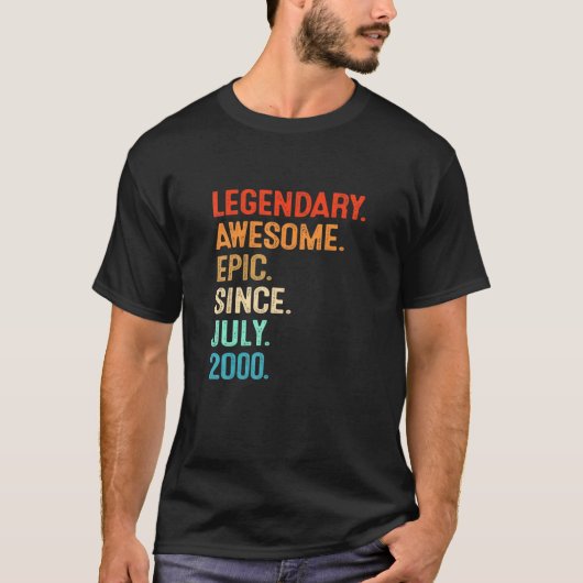  wettige Geweldige epic sinds juli 2000 21ste okt T-shirt (Voorkant)