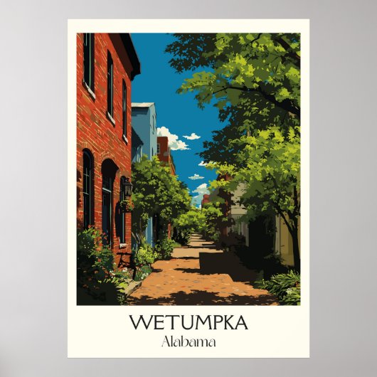 Wetumpka Alabama Historic Downtown Poster (Voorkant)