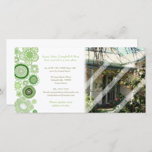 Weve heeft gewijzigde adresaankondiging fotokaart  aankondiging (Voorkant / Achterkant)