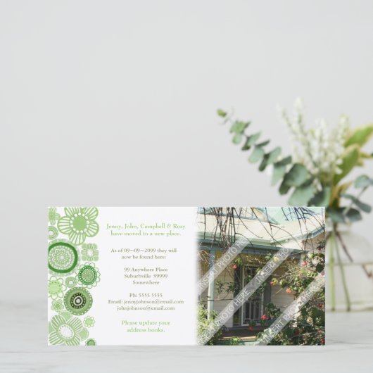 Weve heeft gewijzigde adresaankondiging fotokaart  aankondiging (Staand voorkant)