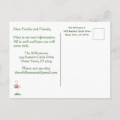 We've Moved Budget Reindeer Christmas Tree  Aankondigingskaart (Achterkant)