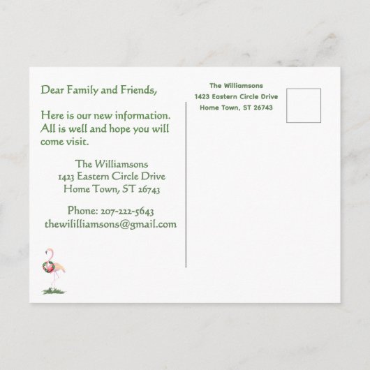 We've Moved Budget Reindeer Christmas Tree  Aankondigingskaart (Achterkant)