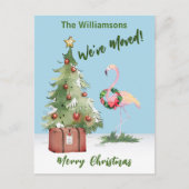 We've Moved Budget Reindeer Christmas Tree  Aankondigingskaart (Voorkant)