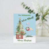 We've Moved Budget Reindeer Christmas Tree  Aankondigingskaart (Staand voorkant)