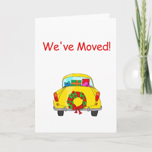 We've Moved Car with werath Christmas Card Feestdagen Kaart (Voorkant)