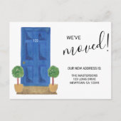 We've Moved Change of Address Blue Door  Aankondigingskaart (Voorkant)