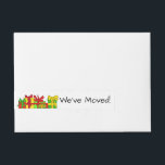 We've Moved Christmas gifts Christmas label Omwikkelbaar Adreslabel<br><div class="desc">Maak uw kerstpost een beetje extra speciaal met een omslagetiket. Kies uw favoriete kleur en vakantiespraak om uw kerstkaart of brief een speciale aanraking te geven en laat hen uw adres ...  allemaal tegelijk kennen. De speciale versies voor nieuwe adresaankondiging ook beschikbaar. Doorblader de winkel of zoek naar Portosabbianatalelabel</div>