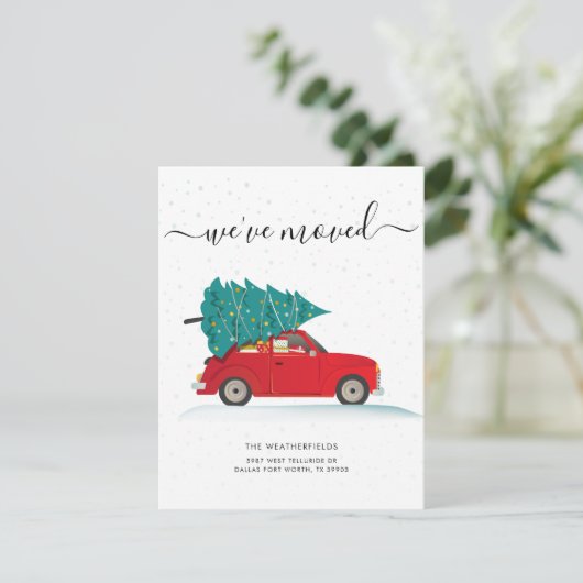 We've Moved Christmas Holiday Moving Aankondiging (Staand voorkant)