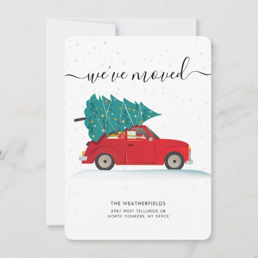 We've Moved Christmas Moving Feestdagenkaart (Voorkant)