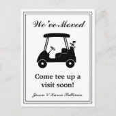 We've Moved Elegant Golf Cart Silhouette New Home Briefkaart (Voorkant)