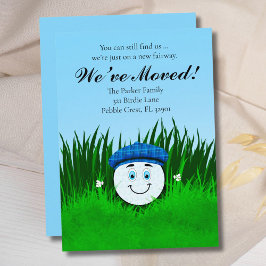 We've Moved Funny Golf Ball in Rough Personalized Aankondiging