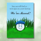 We've Moved Funny Golf Ball in Rough Personalized Briefkaart