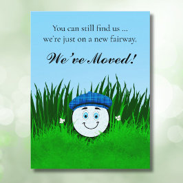 We've Moved Funny Golf Ball in Rough Personalized Briefkaart