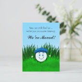 We've Moved Funny Golf Ball in Rough Personalized Briefkaart (Staand voorkant)