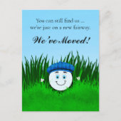 We've Moved Funny Golf Ball in Rough Personalized Briefkaart (Voorkant)