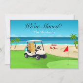 We've Moved Golf Course Beach Moving Announcement Aankondiging (Voorkant)