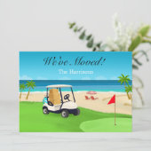 We've Moved Golf Course Beach Moving Announcement Aankondiging (Staand voorkant)