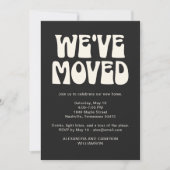 We've Moved Housewarming Party Black Retro Kaart (Voorkant)