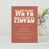 We've Moved Housewarming Party Rust Retro Kaart (Staand voorkant)