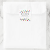 We've Moved Kerstboom Lichtjes Envelope seal Vierkante Sticker (Tas)