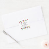 We've Moved Kerstboom Lichtjes Envelope seal Vierkante Sticker (Envelop)