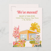 We've Moved Mid-Century Modern Fall Colors Aankondigingskaart (Voorkant / Achterkant)