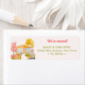 We've Moved Mid-Century Modern Fall Colors Address Etiket (Insitu)