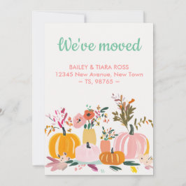 We've Moved Modern Pumpkin Fall Colors Flat Kaart