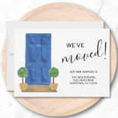 We've Moved New Address Blue Door  Aankondiging