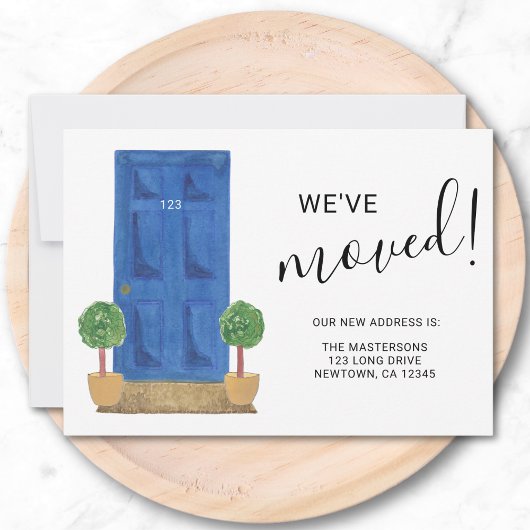 We've Moved New Address Blue Door  Aankondiging