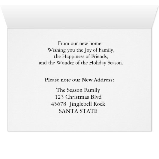 We've Moved - New Address Christmas Card (Binenzijde Horizontaal (Onderkant))