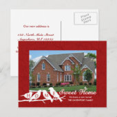 We've Moved - Red Home Sweet Home Vogels op een Le Aankondigingskaart (Voorkant / Achterkant)