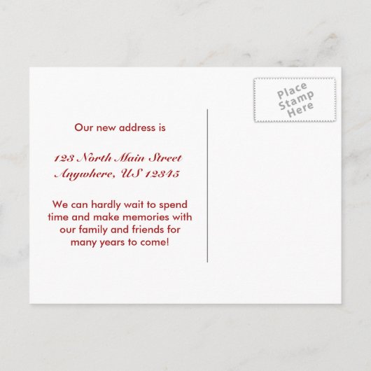 We've Moved - Red Home Sweet Home Vogels op een Le Aankondigingskaart (Achterkant)