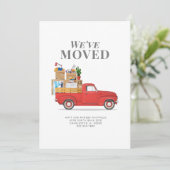 Weve Moved Red Truck Moving Announance Aankondiging (Staand voorkant)