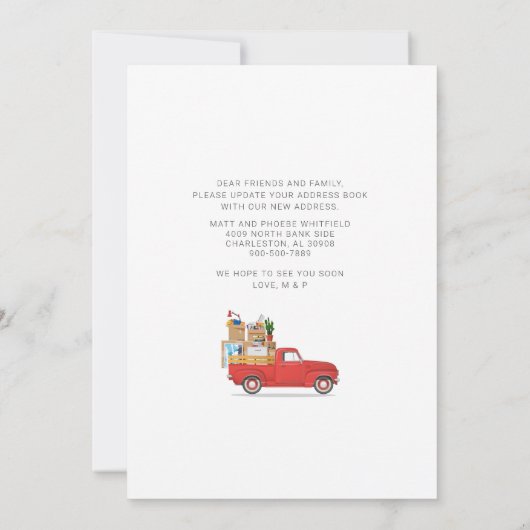 Weve Moved Red Truck Moving Announance Aankondiging (Achterkant)