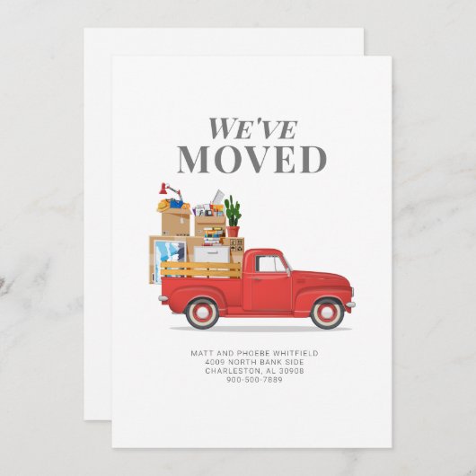 Weve Moved Red Truck Moving Announance Aankondiging (Voorkant / Achterkant)