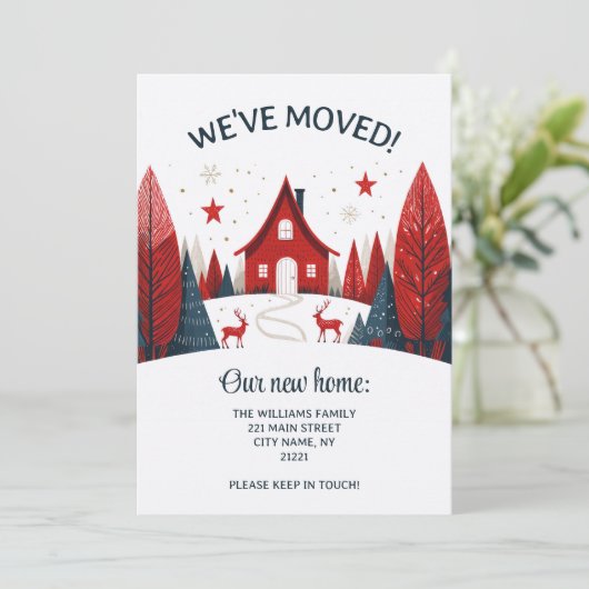We've Moved Scandinavian New Home Change Address Aankondiging (Staand voorkant)