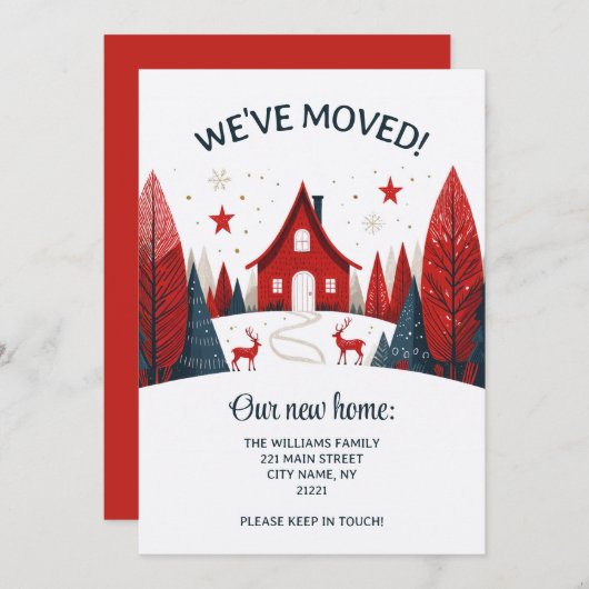 We've Moved Scandinavian New Home Change Address Aankondiging (Voorkant / Achterkant)