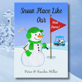 We've Moved Snowman Golfer Announcement  Aankondiging
