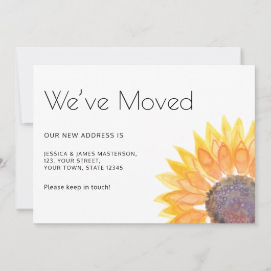 We've Moved Sunflower Verhuizing  Aankondiging (Voorkant)