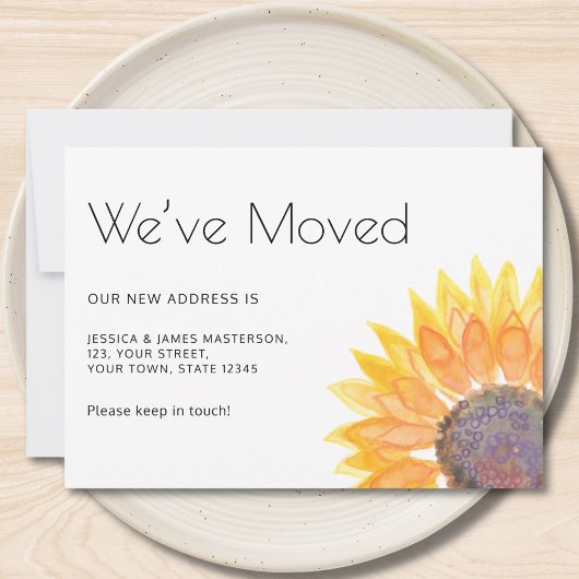 We've Moved Sunflower Verhuizing  Aankondiging