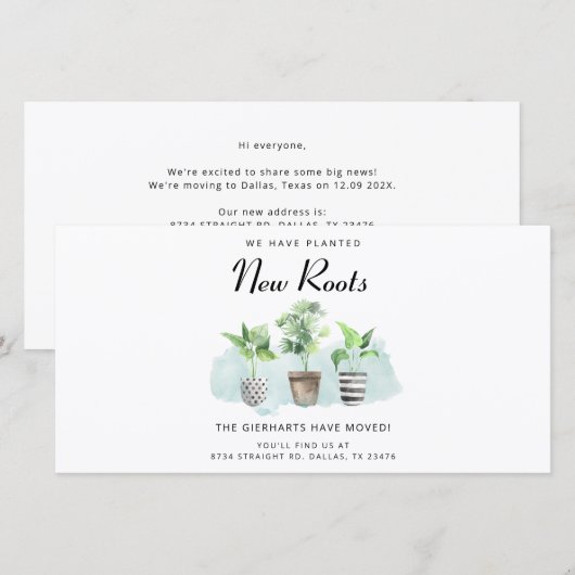 We've Moved Watercolor Change of Address Moving Aankondiging (Voorkant / Achterkant)