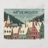 We've Moved Whimsical Winter House Change Address Aankondigingskaart (Voorkant)