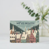 We've Moved Whimsical Winter House Change Address Aankondigingskaart (Staand voorkant)