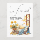 Weve verhuisde nieuw adres Floral Waterverf verhui Aankondigingskaart (Voorkant)