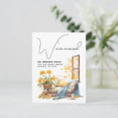 Weve verhuisde nieuw adres Floral Waterverf verhui Aankondigingskaart (Staand voorkant)