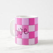 Weven Dag Roze met Liefde Koffiemok (Voorkant links)